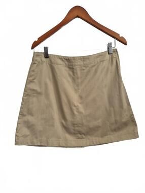Lands’ end oeko-tex ladies khaki color skort side zip rear slit